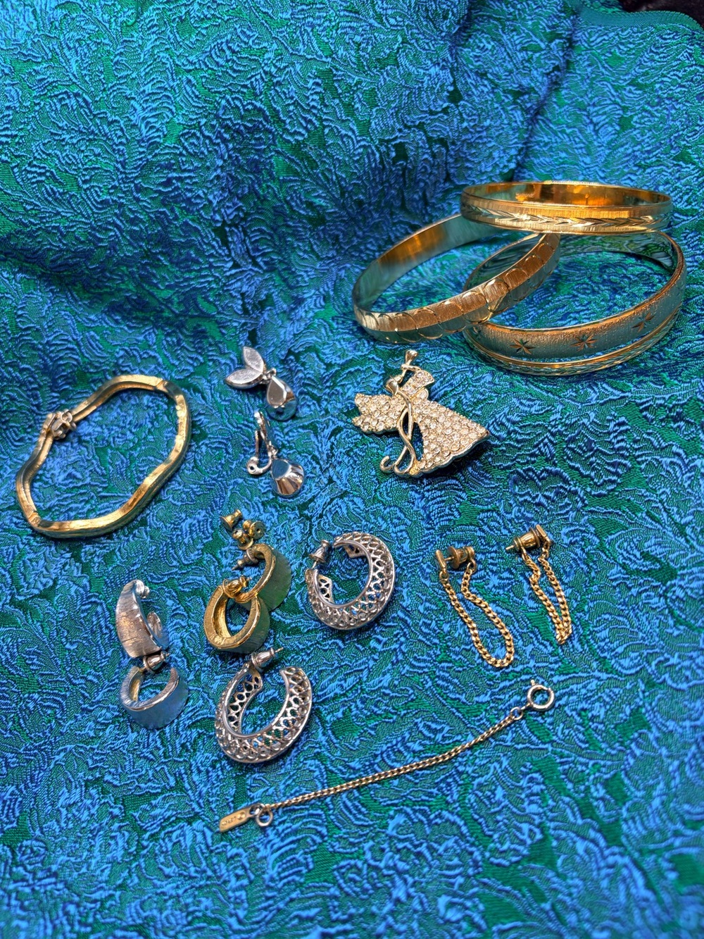 Monet Jewelry Lot Gold-Tone/Silver Tone Miscellaneous Earrings, Bracelets